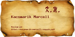 Kacsmarik Marcell névjegykártya