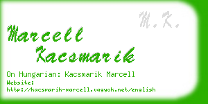 marcell kacsmarik business card